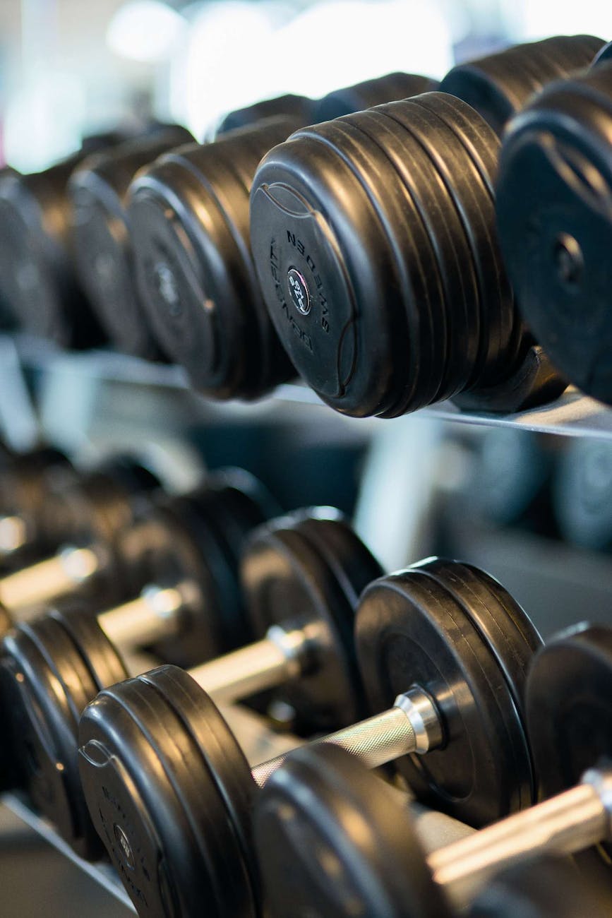 Dumbbells on a Rack
